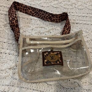 Transparent Bag with Leopard Strap
